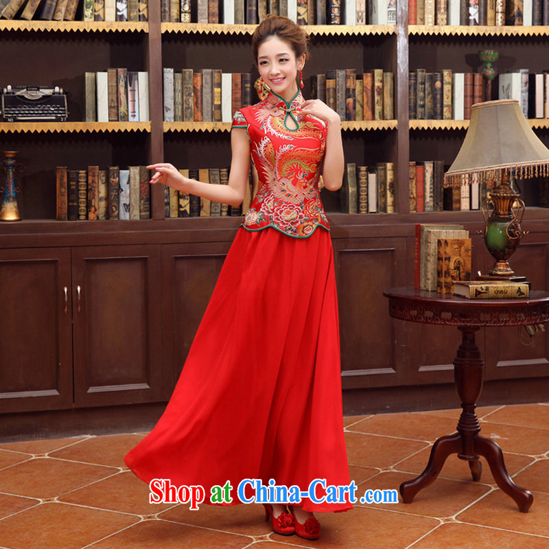 Optimize Hung-spring and summer New Classic double-shoulder-length, alignment, bridal wedding dress XS 8186 red XXL, optimize, and shopping on the Internet