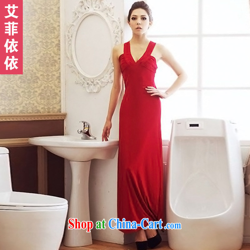 The small town of V sense for long evening dress 2015 Korean Banquet hosted theatrical bridal toast Clothing Company Annual Meeting Evening Dress 5049 blue XL code, the parting, and shopping on the Internet