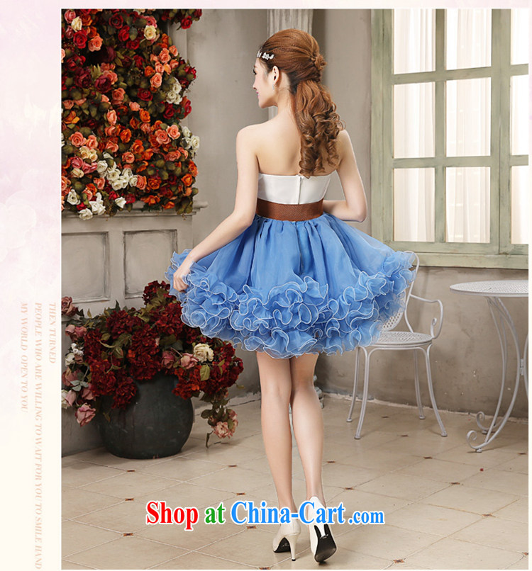 2015 Tslyzm new small dress wiped chest dress blue sweet plastic body belt small short skirts show dress bridesmaid dress wedding shaggy dress light blue L pictures, price, brand platters! Elections are good character, the national distribution, so why buy now enjoy more preferential! Health