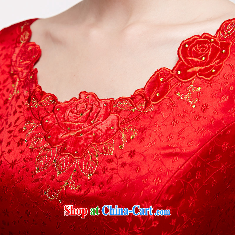 Wood is really the 2015 summer new spring and summer embroidered 7 cuff dress elegant bridal dress package mail 80,538 04 red S, wood really has, shopping on the Internet