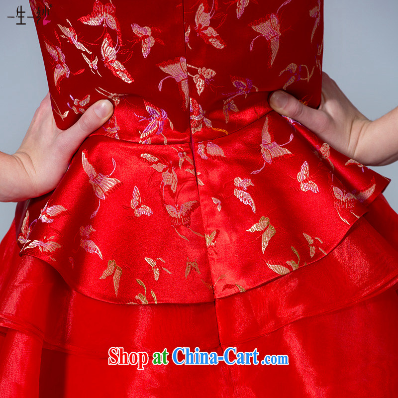 A yarn 2015 new bride short, high-waist bows serving Chinese, for Korean pregnant women married cheongsam dress 40221054 red XL code 20 days, pre-sale, a yarn, and shopping on the Internet
