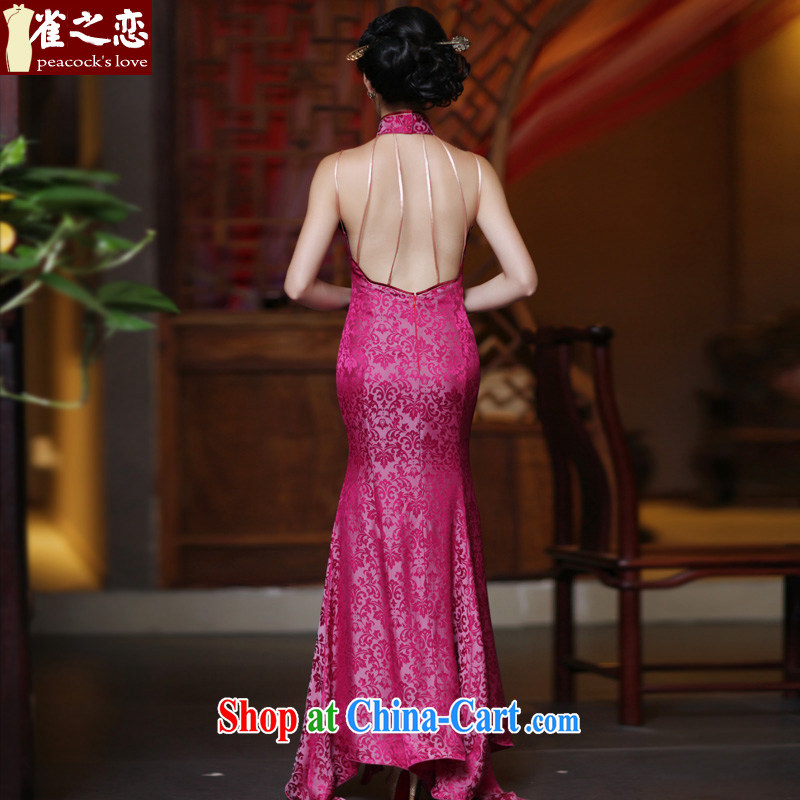 Birds of the land by summer 2015 spring new sexy exposed back Evening Dress long beauty dress QD 340 purple XXL, birds love, and shopping on the Internet