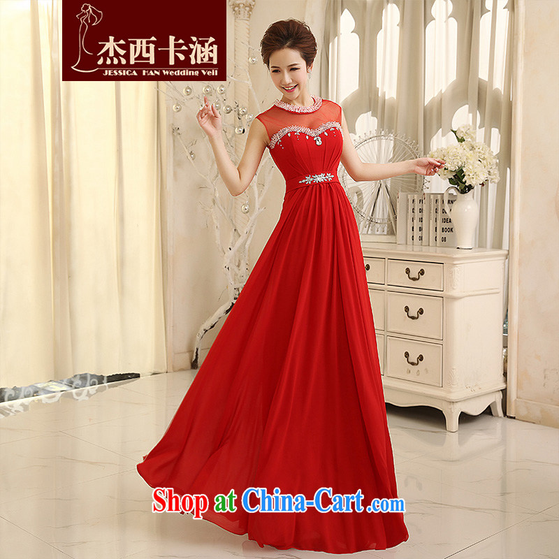Jessica covers 2014 New red long wedding dresses Korean marriages bows dress 5064 red XL, Jessica (jessica han), and, on-line shopping