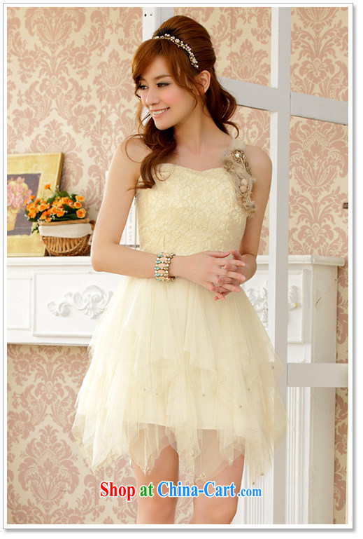 JK 2. YY stylish single shoulder the yarn Princess dinner will bridesmaid dress dresses champagne color XXXL pictures, price, brand platters! Elections are good character, the national distribution, so why buy now enjoy more preferential! Health