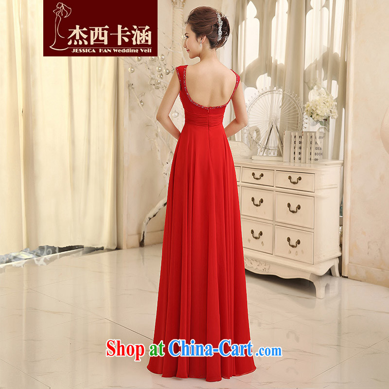 Jessica covers 2014 new wedding dresses Korean zip red evening dress bride wedding toast 5071 red S, Jessica (jessica han), shopping on the Internet