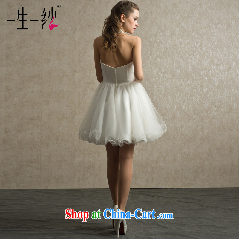 A dresses dresses 2015 new Snow woven High-waist-mounted too short dress bridesmaid dress dress white BS 32,018 white M code 15 days pre-sale, a yarn, shopping on the Internet