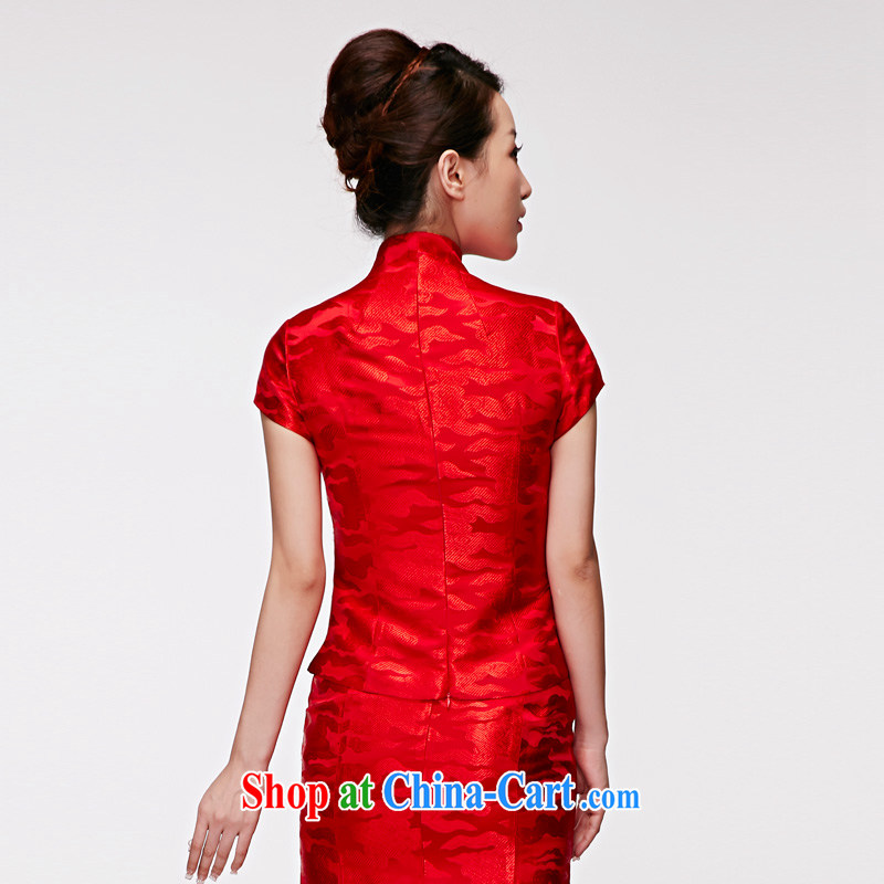 Wood is really the 2015 embroidery bridal fitted T-shirt red short dress beauty wedding dresses 22,082 05 red XXXL, wood really has, shopping on the Internet