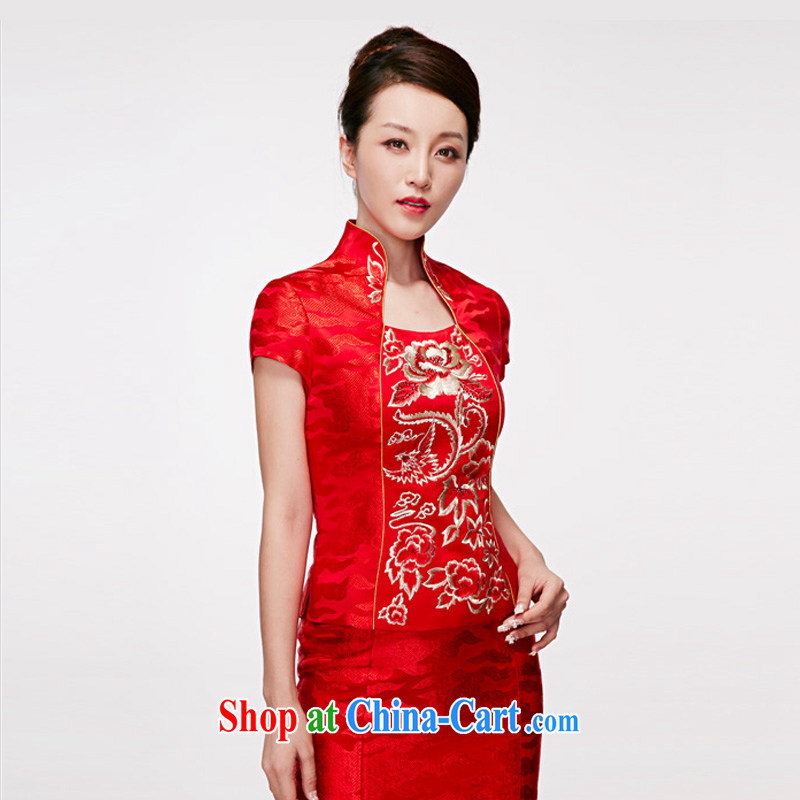 Wood is really the 2015 embroidery bridal fitted T-shirt red short dress beauty wedding dresses 22,082 05 red XXXL, wood really has, shopping on the Internet