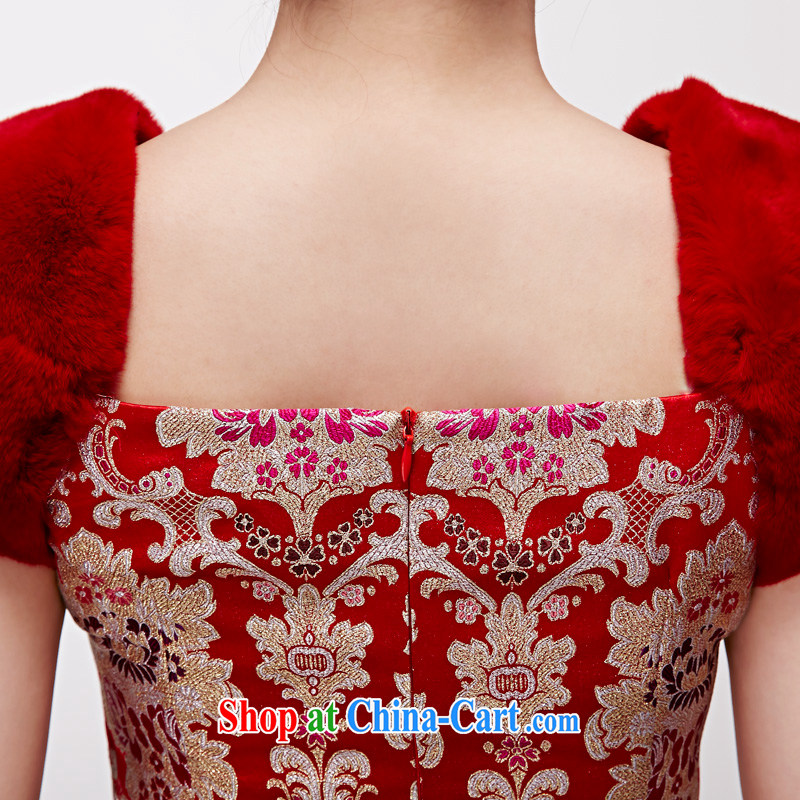 Wood is really the MOZEN 2015 spring and summer New Silk rabbit hair bridal dresses, short Evening Dress package mail 22,086 04 red XL, wood really was, shopping on the Internet
