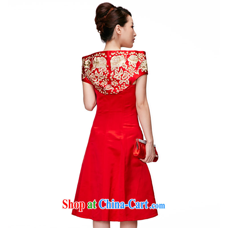 Wood is really the 2015 spring and summer new Chinese sleeveless Silk Cheongsam elegant bride fitted dress package mail 22,095 05 red L, the wood is really a, shopping on the Internet