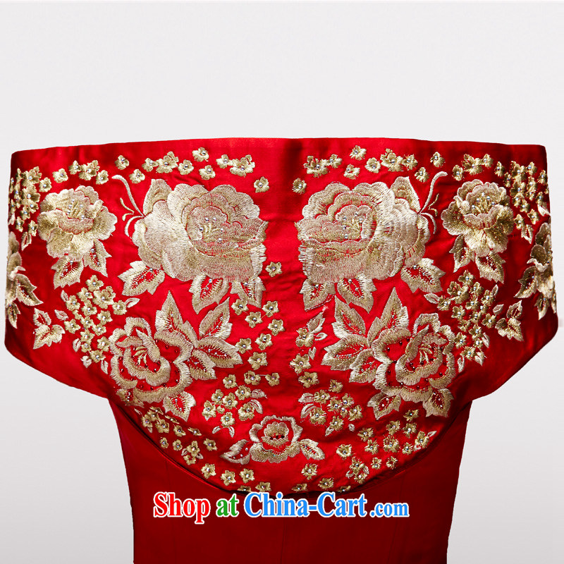 Wood is really the 2015 spring and summer new Chinese sleeveless Silk Cheongsam elegant bride fitted dress package mail 22,095 05 red L, the wood is really a, shopping on the Internet