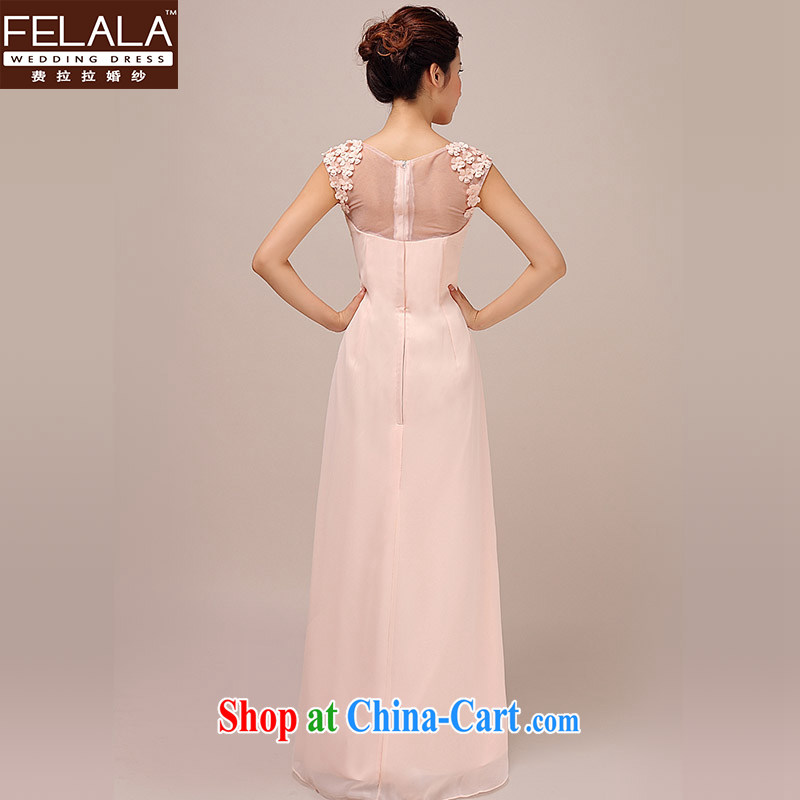Ferrara spring dress Korean marriages served toast bare-colored snow spinning high-back on the truck dress skirt pink XL Suzhou shipping, La wedding (FELALA), online shopping