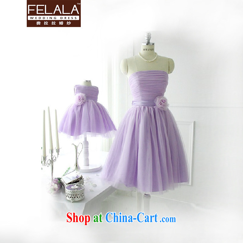 Ferrara wedding dresses new 2015 Princess bridesmaid dresses the bride dress short bows serving evening light purple XL Suzhou shipping