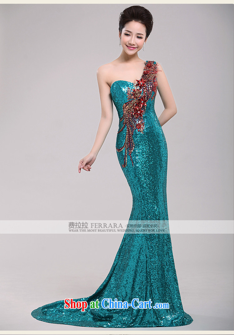 Ferrara 2015 new long single shoulder tail evening dress Wedding Company Annual meeting moderator dress bridesmaid clothing Ice Blue XL Suzhou shipping pictures, price, brand platters! Elections are good character, the national distribution, so why buy now enjoy more preferential! Health