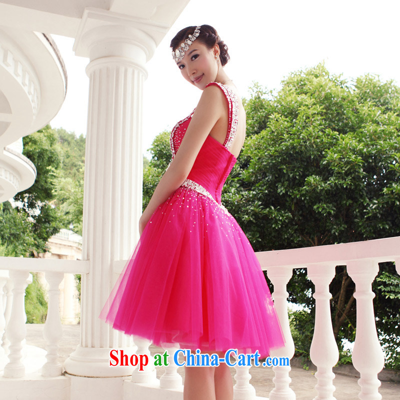The bride's single shoulder the small red dress wedding dress 2015 new bridesmaid dress Short M 225, a bride, shopping on the Internet