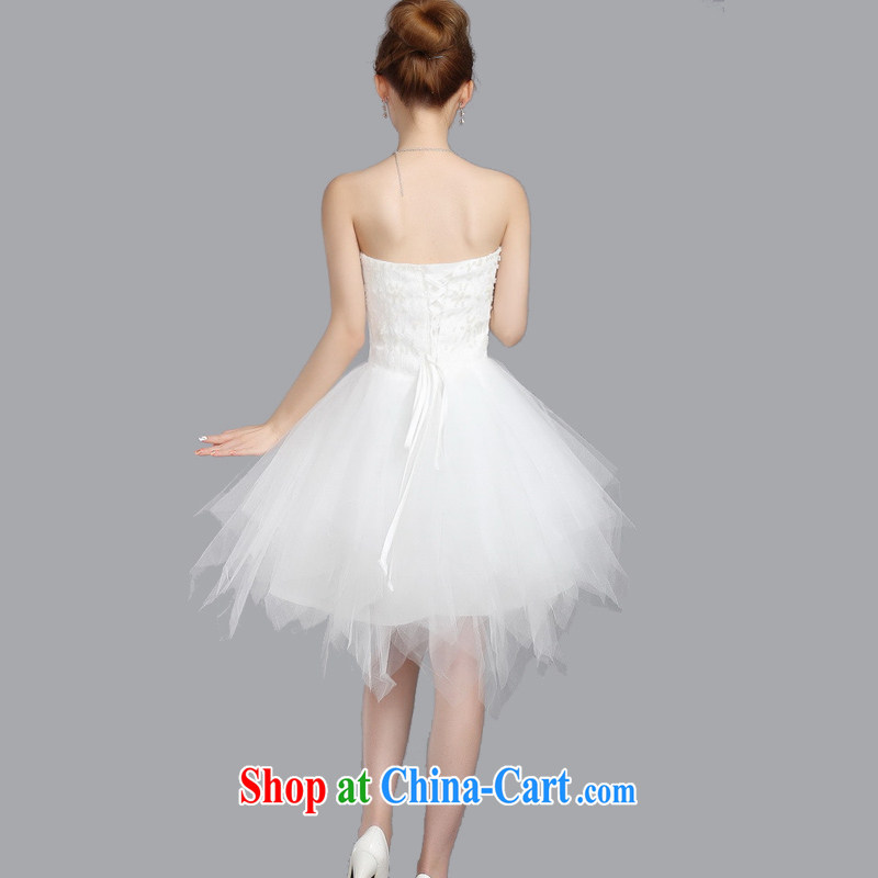 The female 2014 Princess small dress short shaggy dress wedding bridal bridesmaid toast small dress white XXL, water, shopping on the Internet