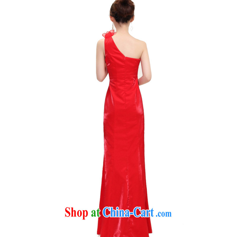 The female 2014 bridal wedding dresses and stylish Chinese improved crowsfoot dresses the shoulder bows marriage flag red XXL, water, shopping on the Internet