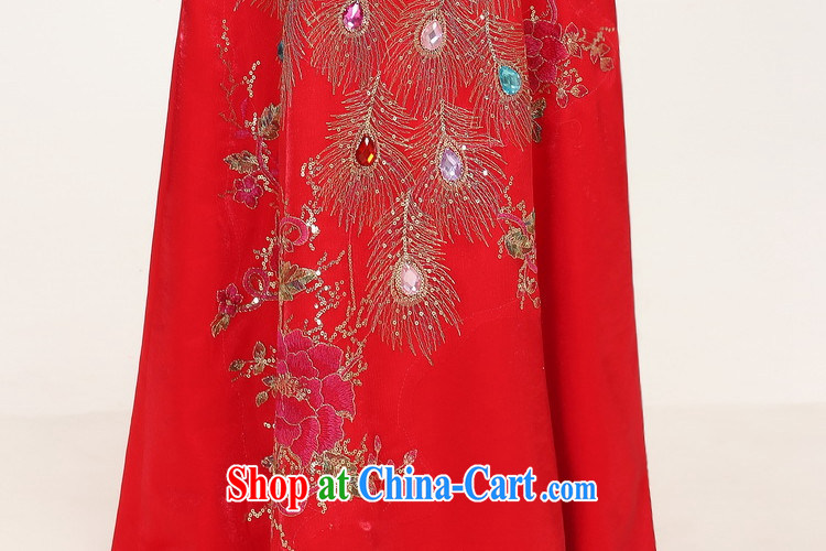 The female 2014 bridal wedding dresses and stylish Chinese improved crowsfoot cheongsam dress single shoulder marriage toast flag red XXL pictures, price, brand platters! Elections are good character, the national distribution, so why buy now enjoy more preferential! Health