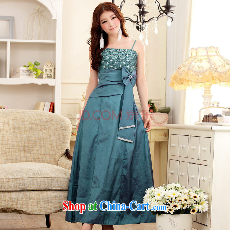 JK 2. YY elegant elegant lace water drilling beauty gown green XXXL