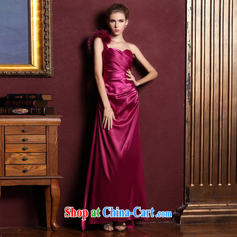The bride's wedding dresses new 2015 Mui Red single shoulder Evening Dress wedding dress toast serving 234 L, the bride, shopping on the Internet