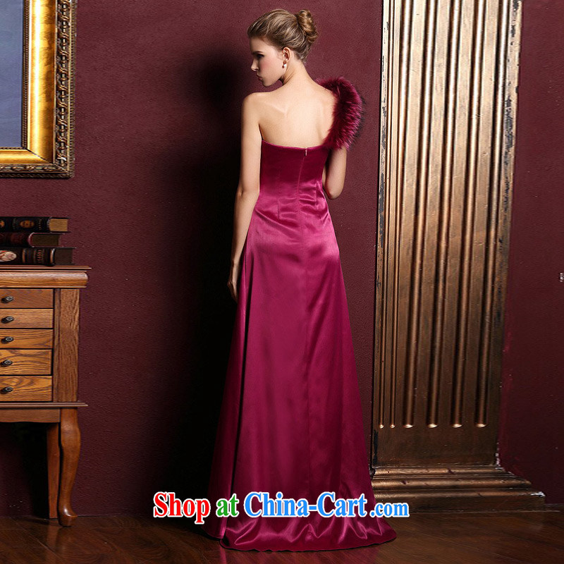 The bride's wedding dresses new 2015 Mui Red single shoulder Evening Dress wedding dress toast serving 234 L, the bride, shopping on the Internet