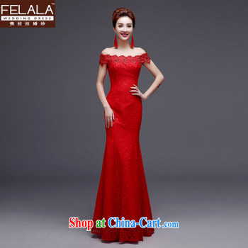 Ferrara upscale 2015 New Red bridal crowsfoot long bows dress girl lace evening dress summer red XL pictures, price, brand platters! Elections are good character, the national distribution, so why buy now enjoy more preferential! Health