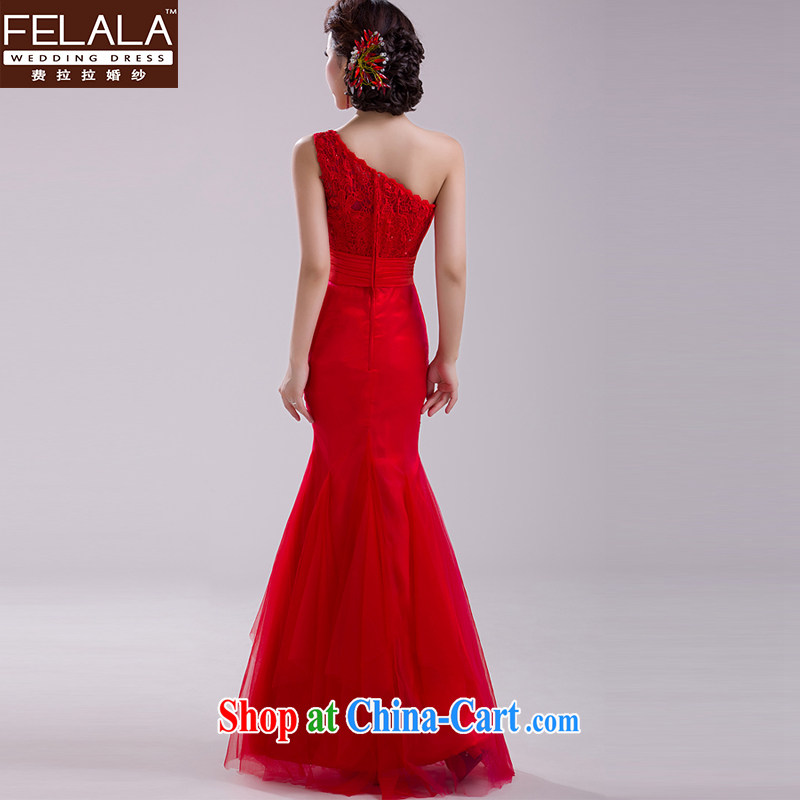 Ferrara upscale 2015 New Red bridal crowsfoot long bows dress girl lace evening dress summer red XL, La wedding (FELALA), online shopping