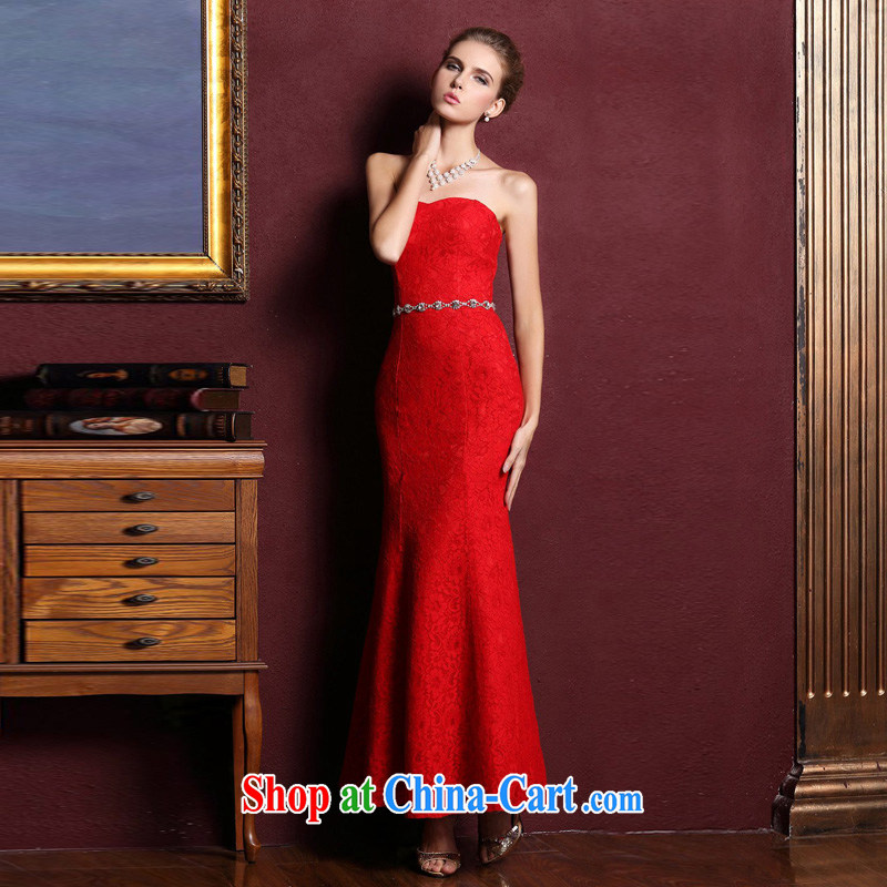 The bride's wedding dresses 2015 new dress uniform toast bridesmaid long red evening dress 237 white L, the bride, shopping on the Internet