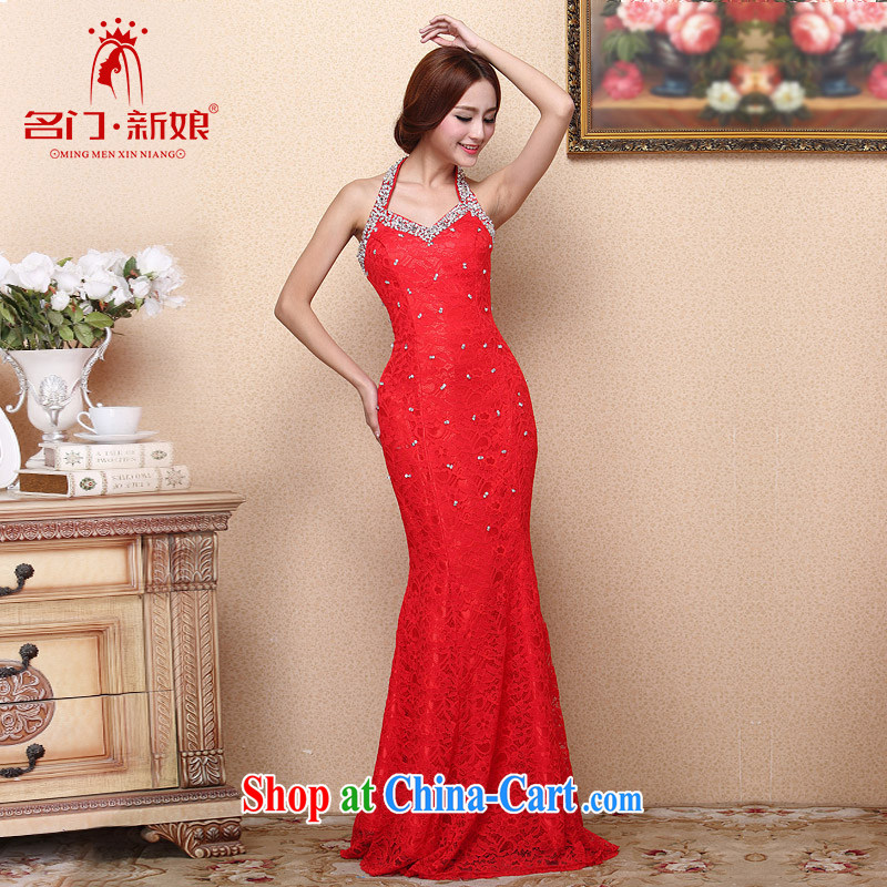 The bride's 2015 New Red crowsfoot dress is also dress sense of charming luxury drill 112 L