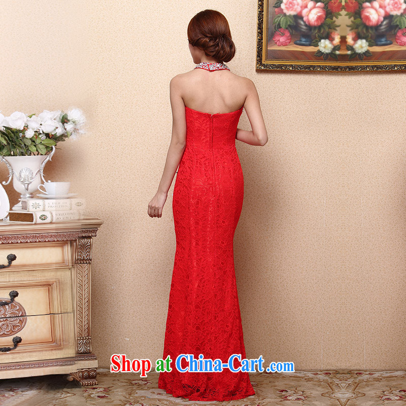 The bride's 2015 New Red crowsfoot dress is also dress sense of charming luxury drill 112 L, the bride, shopping on the Internet