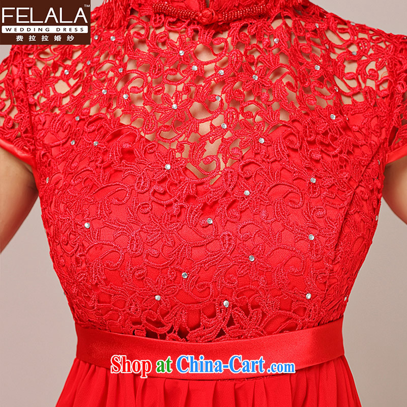 Ferrara dress 2015 New red short lace retro bridal high waist pregnant women the code graphics thin dress red XL, La wedding (FELALA), and, on-line shopping