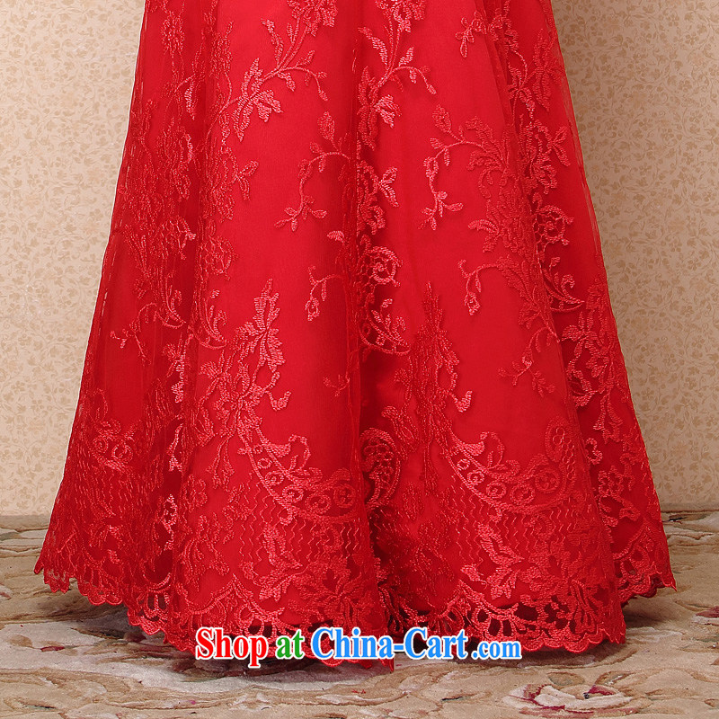 The bride's 2015 new dress retro red lace dress bows dress red crowsfoot 350 L, the bride, shopping on the Internet