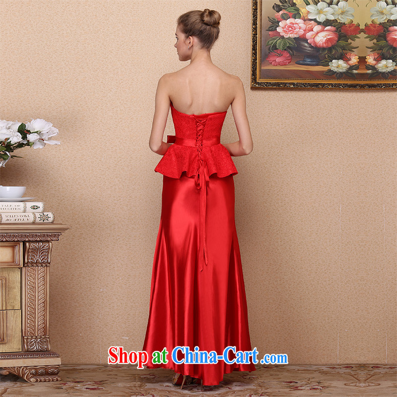 The bride's 2015 New Red bows dress wedding dress high waist graphics thin lace dress 676 M, the bride, shopping on the Internet