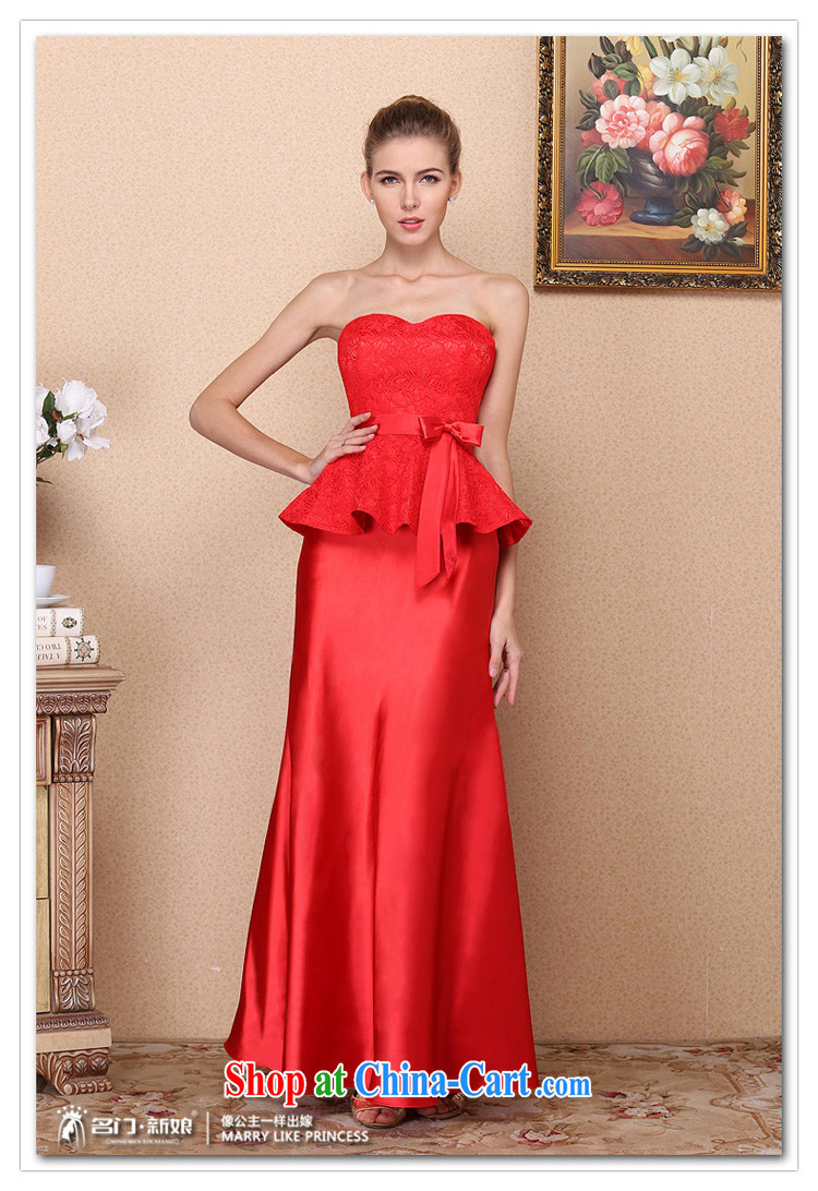 The bride's 2015 New Red bows dress wedding dress high waist graphics thin lace dress 676 M pictures, price, brand platters! Elections are good character, the national distribution, so why buy now enjoy more preferential! Health