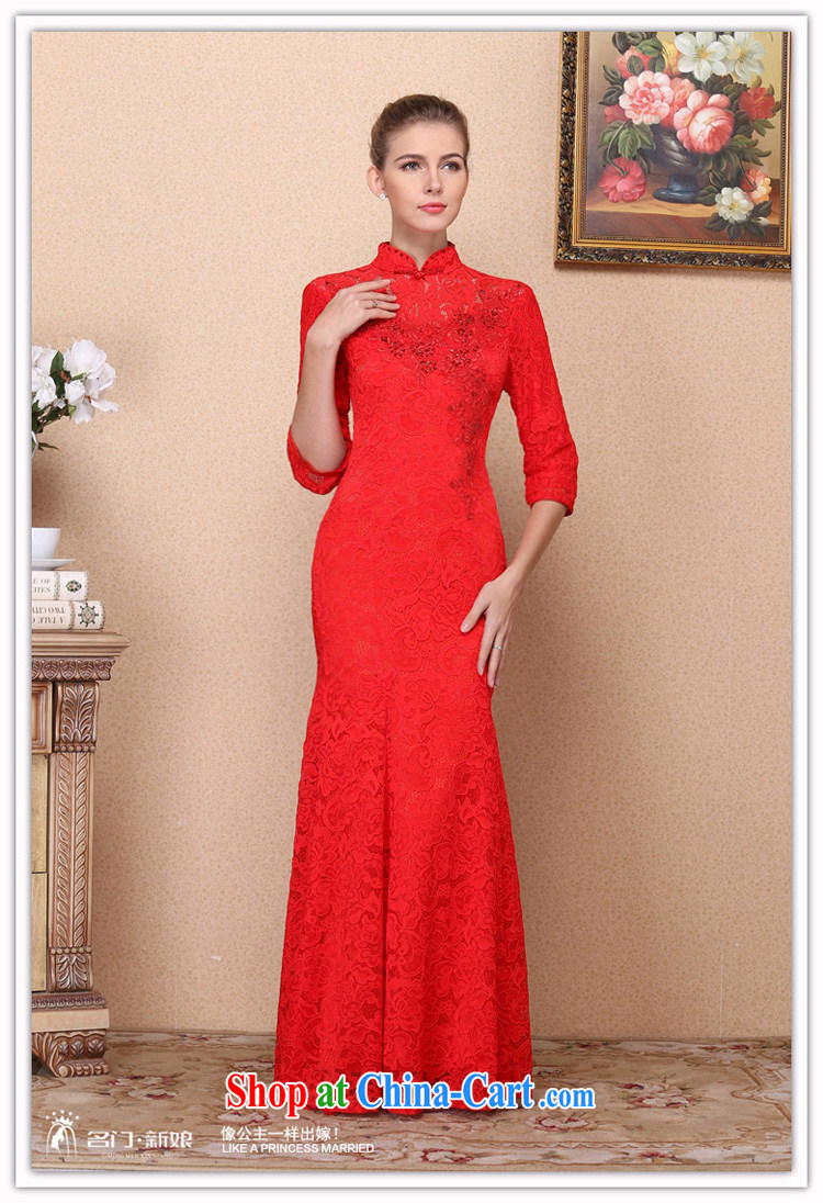 The bride's 2015 New Red bows dress lace long dress retro-tie 687 L pictures, price, brand platters! Elections are good character, the national distribution, so why buy now enjoy more preferential! Health