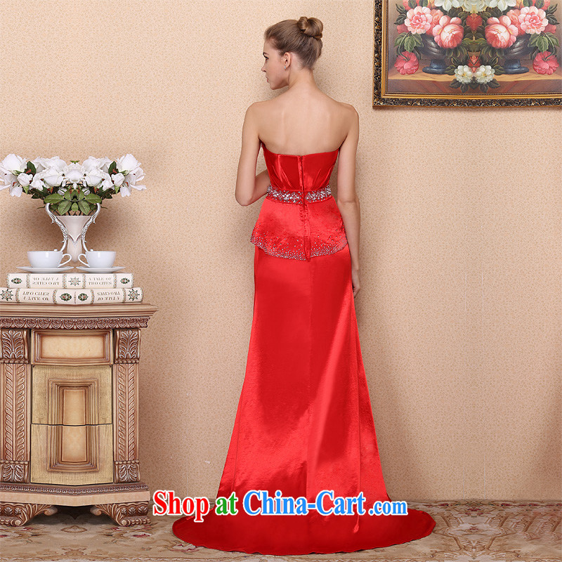 The bride's 2015 New Red elegant wedding dresses wedding dresses toast small tail red dress 701 L, the bride, shopping on the Internet