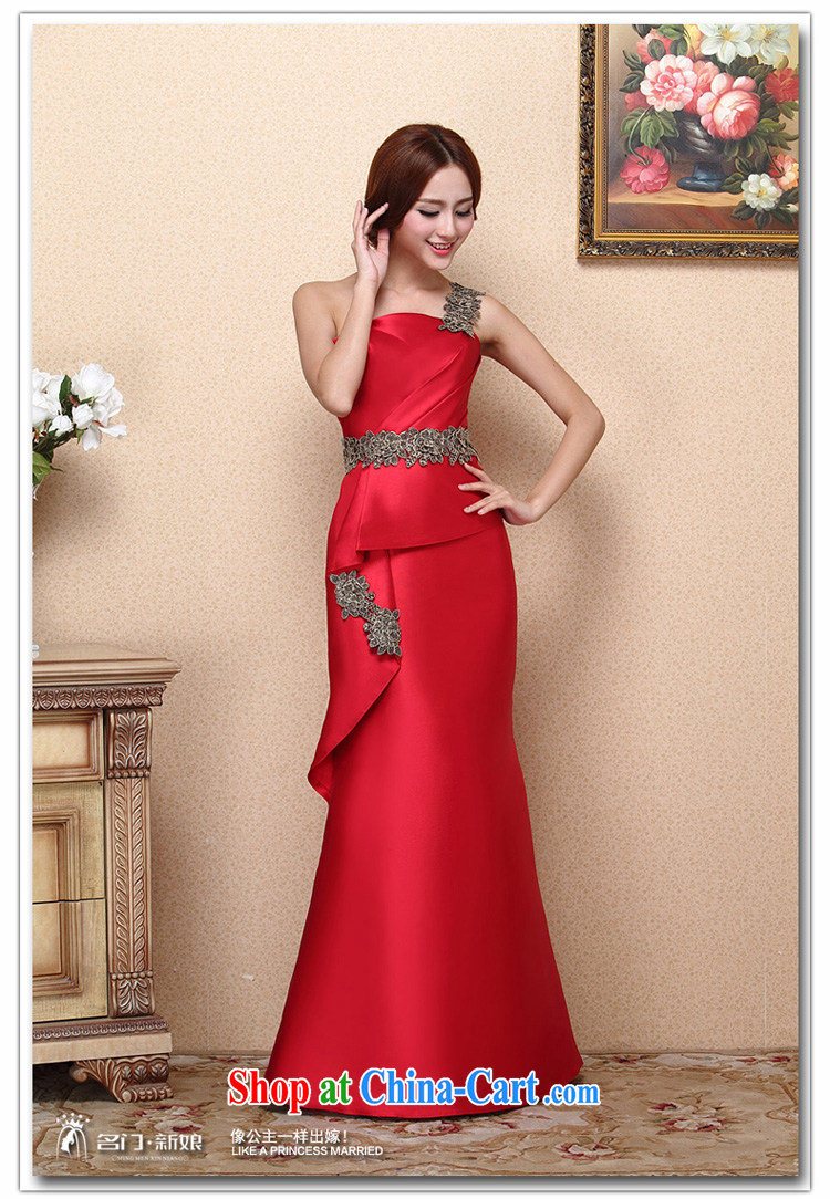 The bride's 2015 New Red dress stylish bows dress single shoulder crowsfoot graphics thin dress 661 L pictures, price, brand platters! Elections are good character, the national distribution, so why buy now enjoy more preferential! Health