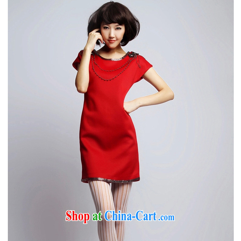 Mr Mak Hee-toast clothing red bridal small dress in Europe and the Pearl River Delta nails dress uniform toast bridesmaid beauty with dress evening dress red XL/170, Mr CHAU Tak Hay, and shopping on the Internet
