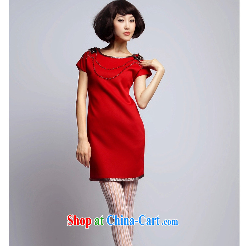 Mr Mak Hee-toast clothing red bridal small dress in Europe and the Pearl River Delta nails dress uniform toast bridesmaid beauty with dress evening dress red XL/170, Mr CHAU Tak Hay, and shopping on the Internet