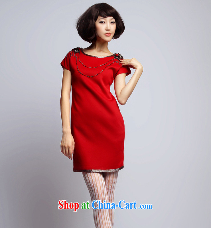 Mr Mak Hee-toast clothing red bridal dresses small European Big nails Pearl dress uniform toast bridesmaid beauty with dress evening dress red XL/170 pictures, price, brand platters! Elections are good character, the national distribution, so why buy now enjoy more preferential! Health