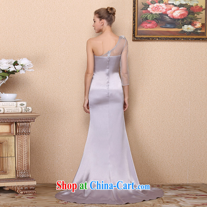 The bride 2015 stylish and elegant dress single shoulder tail dress banquet dress drill 696 L, the bride, shopping on the Internet
