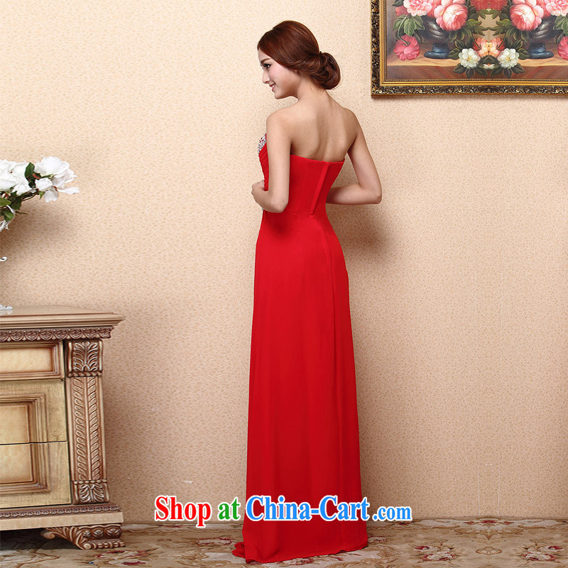 The bride's 2015 New Red dress bows dress long dress luxurious drill 684 L, the bride, shopping on the Internet