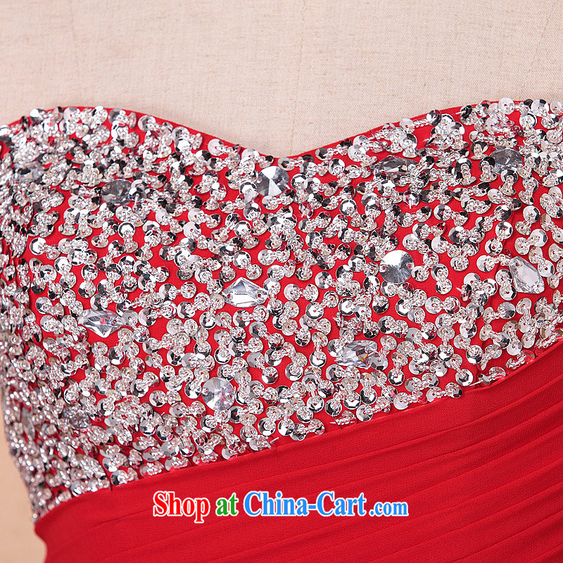 The bride's 2015 New Red dress bows dress long dress luxurious drill 684 L, the bride, shopping on the Internet