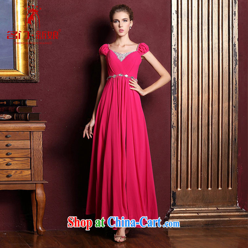 The bridal dresses 2015 marriage toast serving long bridesmaid dress evening dress of 324 red S
