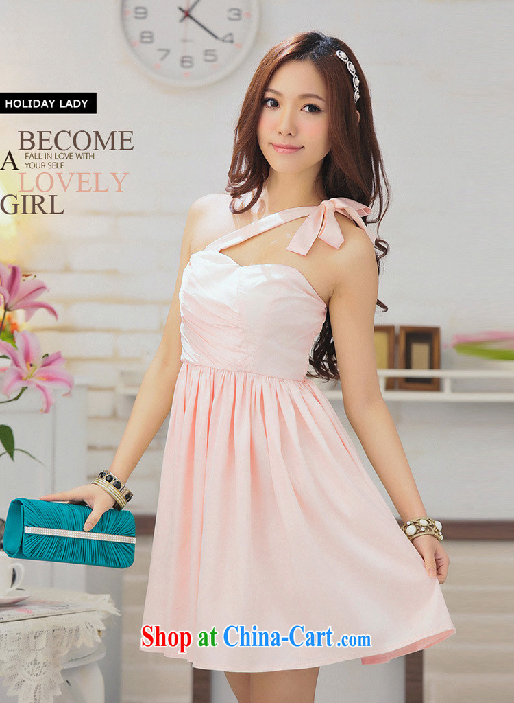 Light (at the end QIAN MO) Korean version arc creases and chest Princess shaggy skirts the small dress skirt dress 2308 pink L pictures, price, brand platters! Elections are good character, the national distribution, so why buy now enjoy more preferential! Health