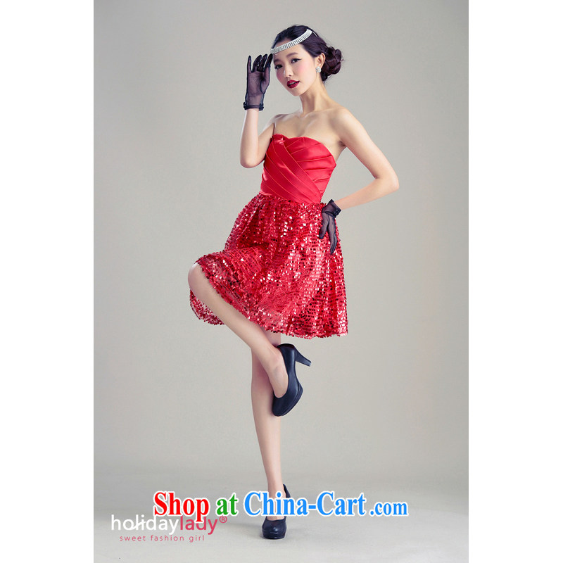 Light _at the end QIAN MO_ gorgeous Princess ultra flash embroidery, Shaggy Princess dress dress dress wedding bridesmaid dress 1019 worthy belt red are code