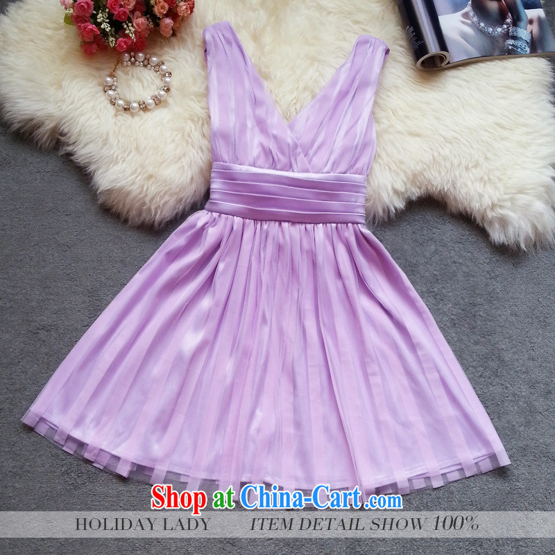 Light (at the end QIAN MO) 2014 spring and summer, before and after feeling deep V elegant, tied with a bow tie beauty dress dresses small dress 601 purple XL pictures, price, brand platters! Elections are good character, the national distribution, so why buy now enjoy more preferential! Health