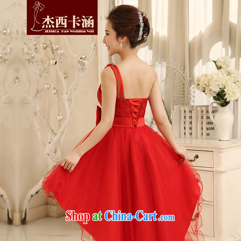 Jessica covers wedding dresses 2014 new Korean short before long red evening dress uniform toast marriage 5072 red XL, Jessica (jessica han), online shopping