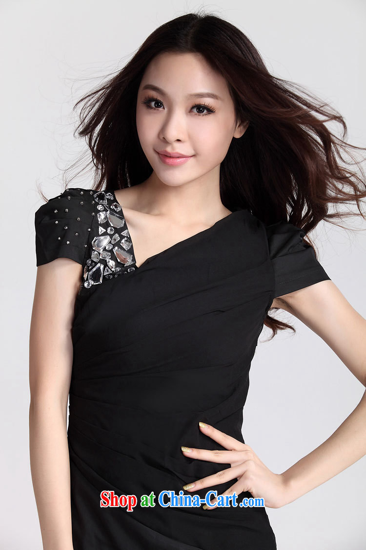 Yan Po Lun 2015 summer New Beauty staple shoulder light drill dress dresses female B 1183 pink XL pictures, price, brand platters! Elections are good character, the national distribution, so why buy now enjoy more preferential! Health