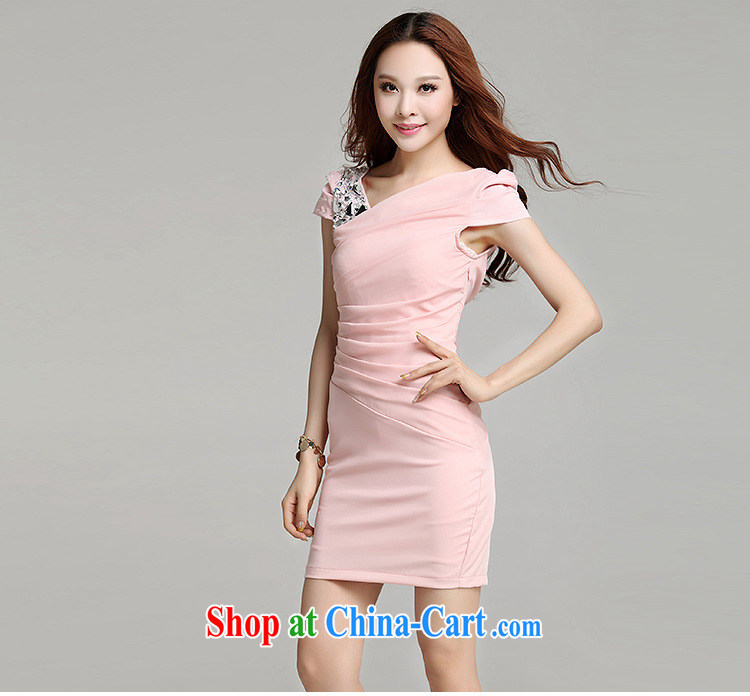 Yan Po Lun 2015 summer New Beauty staple shoulder light drill dress dresses female B 1183 pink XL pictures, price, brand platters! Elections are good character, the national distribution, so why buy now enjoy more preferential! Health